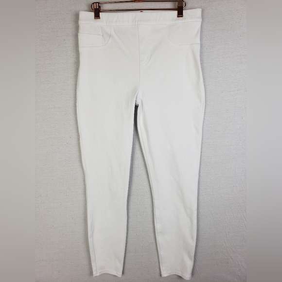 SPANX Jean-ish Ankle Leggings White size L Preppy Resortwear - Picture 3 of 16